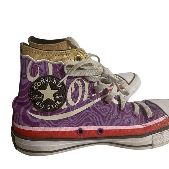 Converse x Willy Wonka Swirl Chuck Taylor All Star Hi Sneaker Purple Size 8 W - Picture 1 of 16